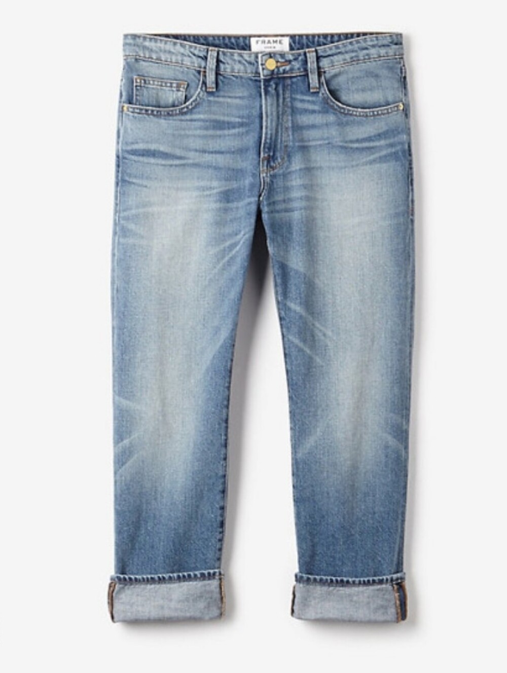 Frame Le Grand Garcon Mid Rise Straight Leg Ankle Jeans